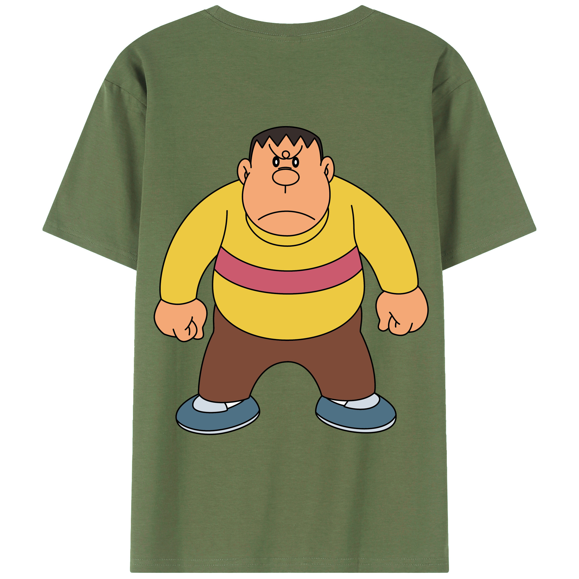 （画像用） ドラえもん 剛田武 Doraemon Gouta Takeshi 綿100％ メンズ半袖Tシャツ（バックプリント） 通気性